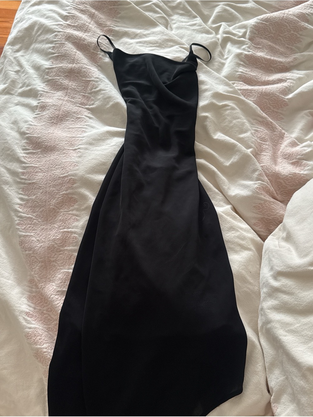 Black midi Dress with Spaghetti Straps and open back